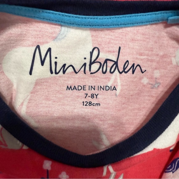 Mini Boden Bunny Unicorn girls short sleeve tunic pocket dress Easter size 7-8 Y - Picture 6 of 6